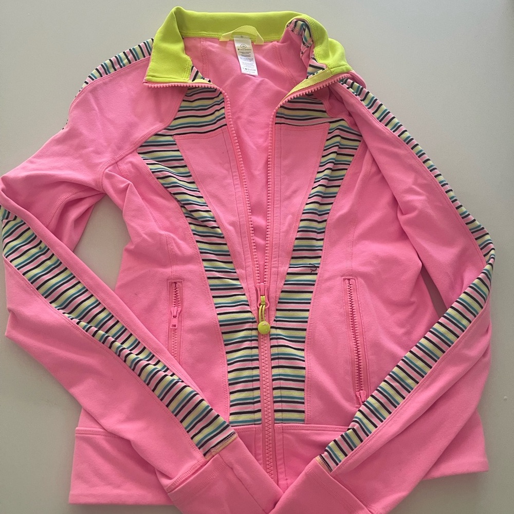 Ivivva Vibrant Pink Jacket with Striped Accents